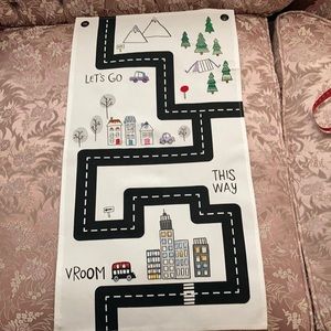 NEW hand embroidered canvas wall art floor map